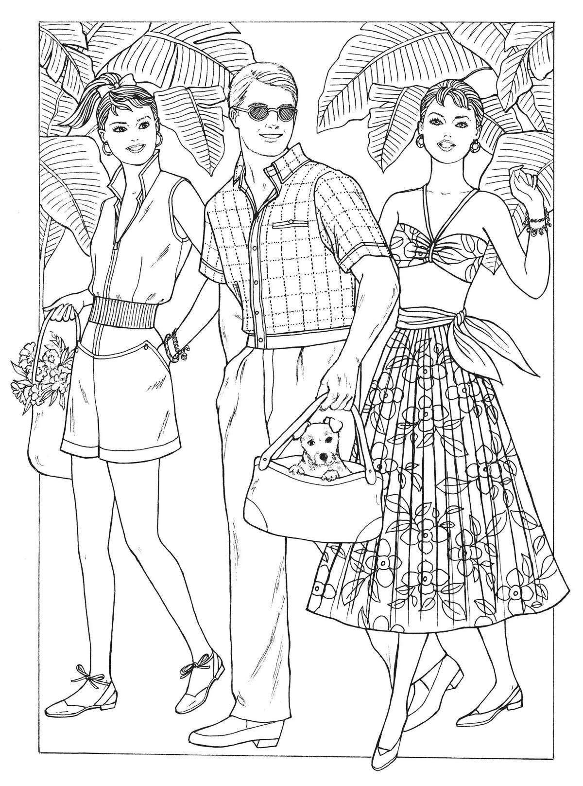 Adorable people coloring pages for girls