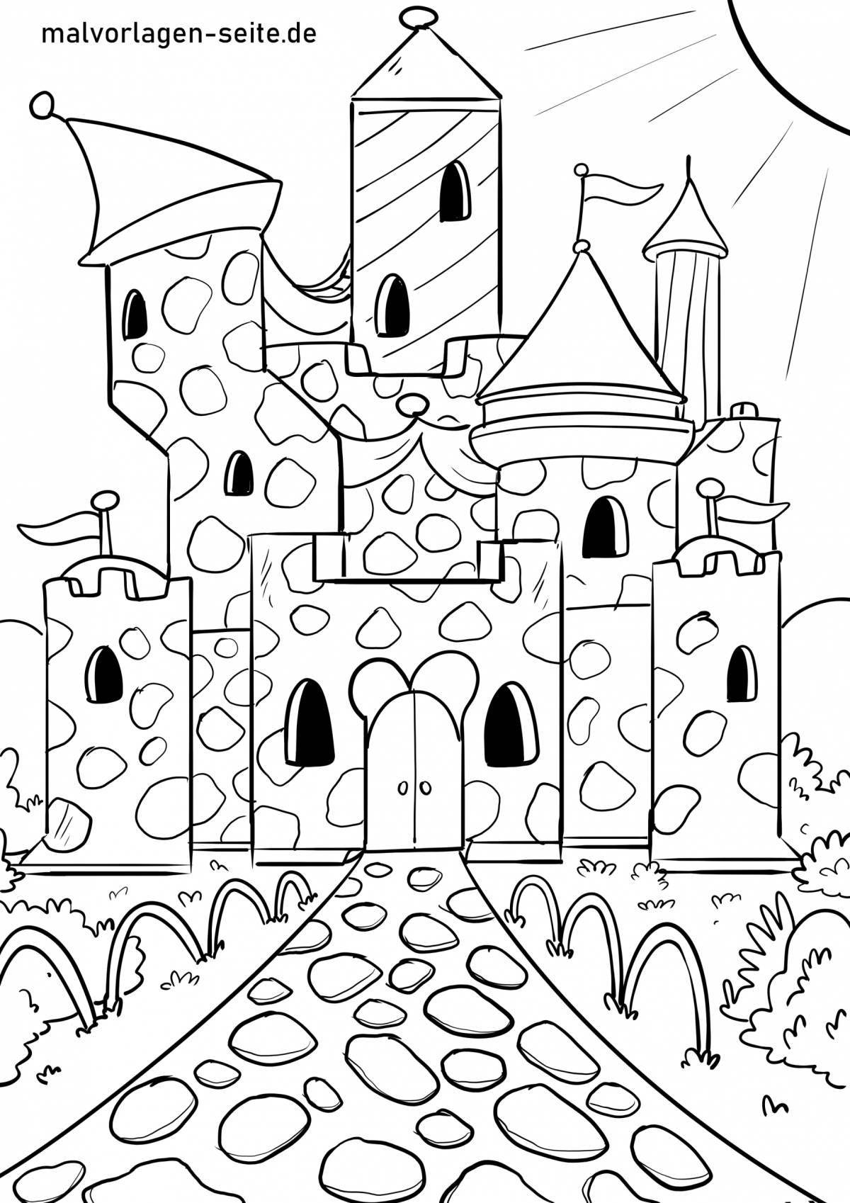 Exquisite palace coloring pages for kids