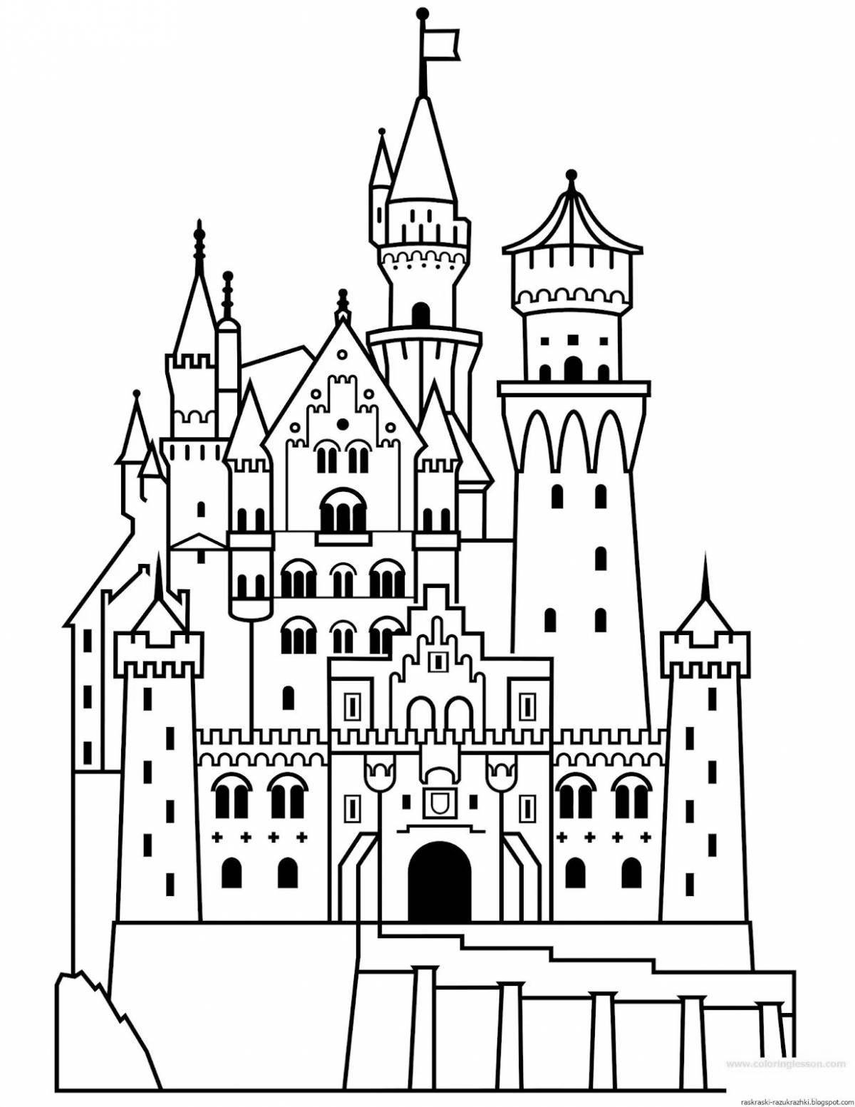 Colouring the inviting palace for children