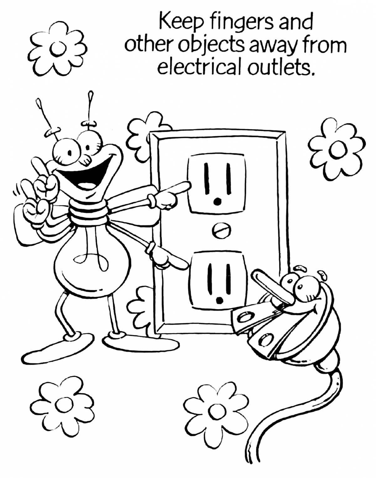 Bright electricity coloring pages for kids