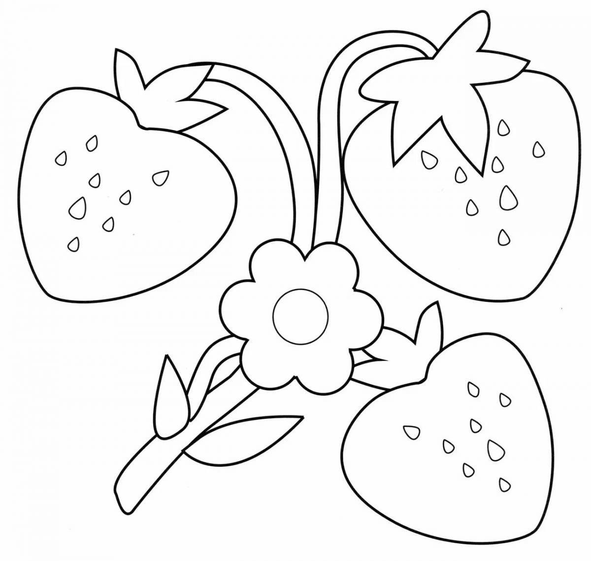 Sparkling strawberry coloring book for kids