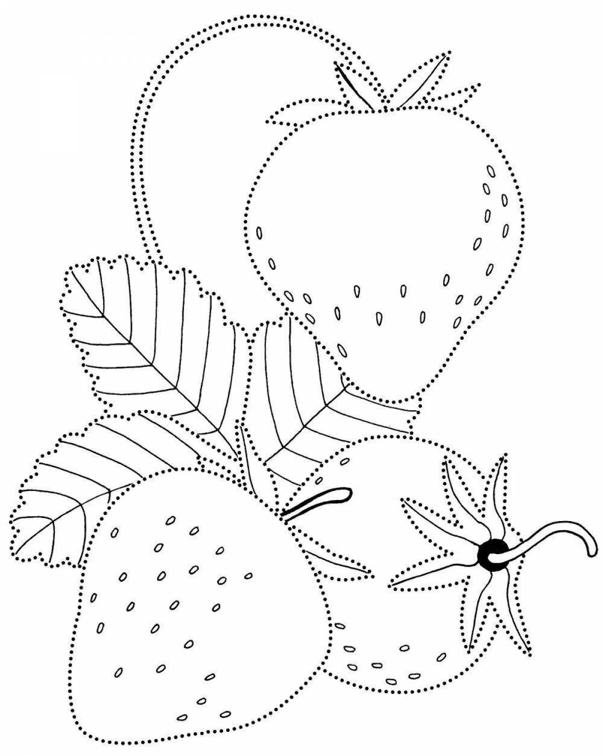 Великолепная клубника раскраски для детей