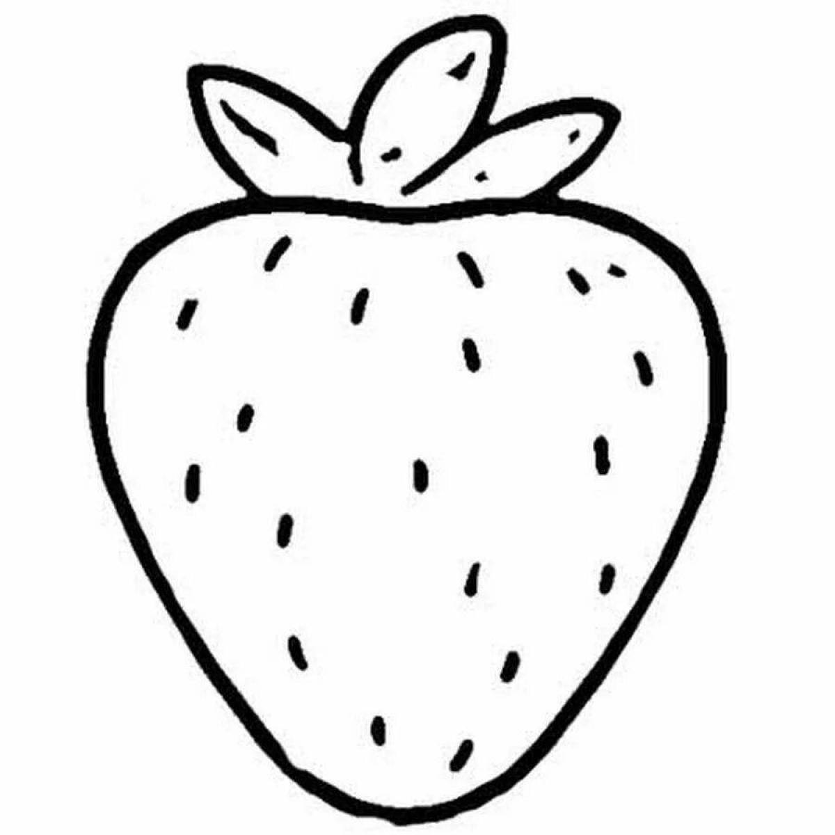 Animated strawberry coloring page for kids