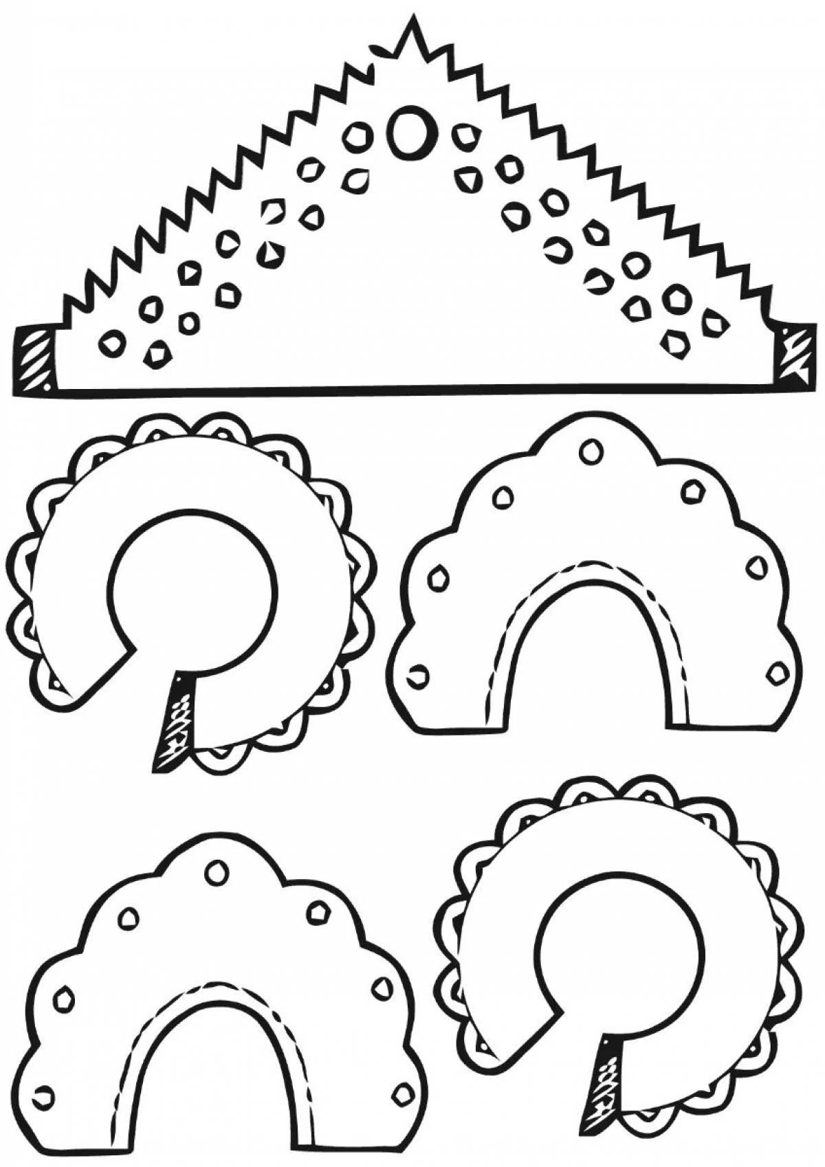 Шаблон кокошника. Кокошник трафарет. Кокошник макет. Кокошник раскраска. Шаблоны кокошников для печати.