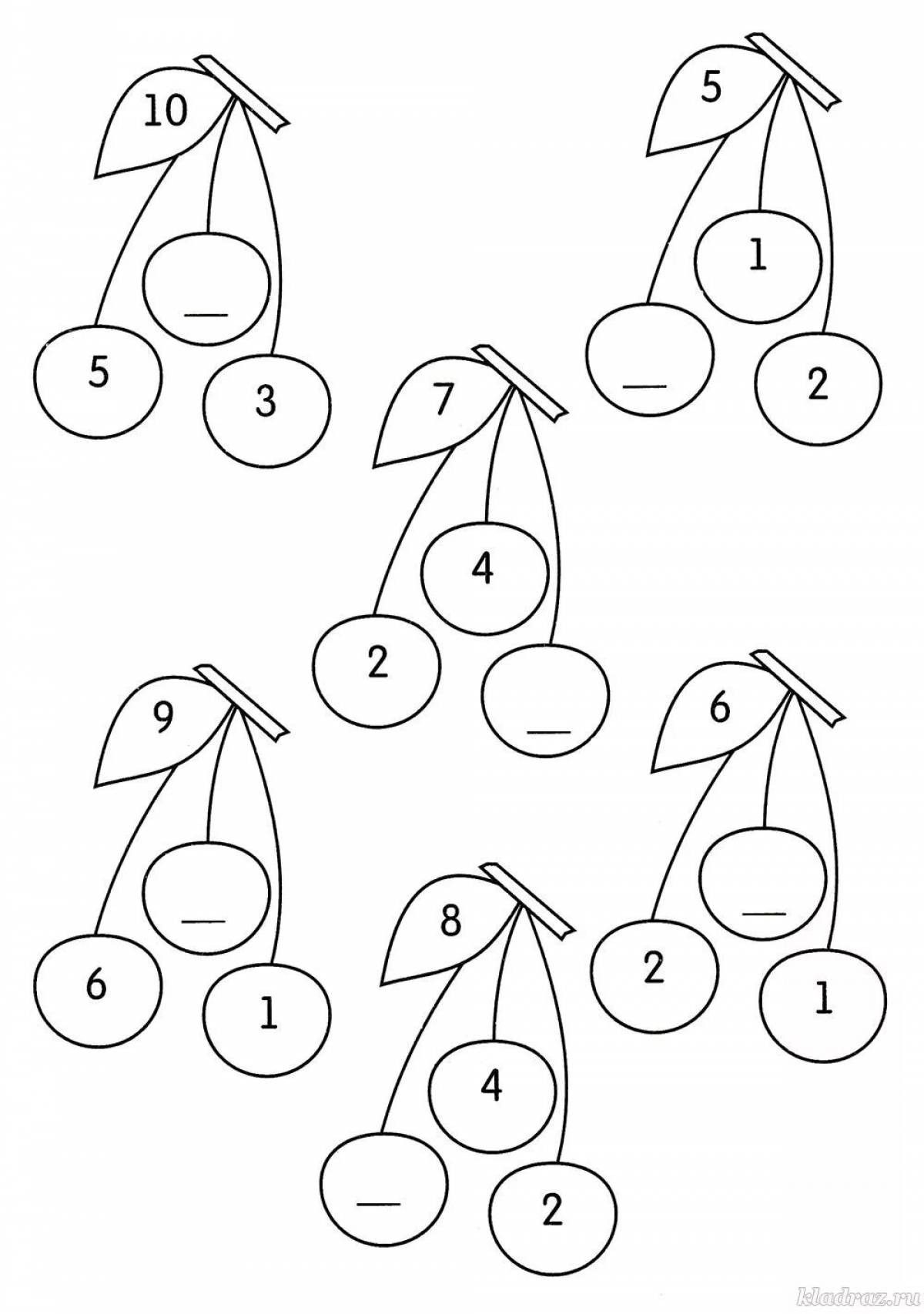 Примеры в пределах 10 для дошкольников в картинках