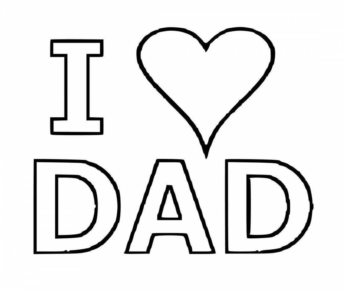 Joyful gift for dad coloring pages