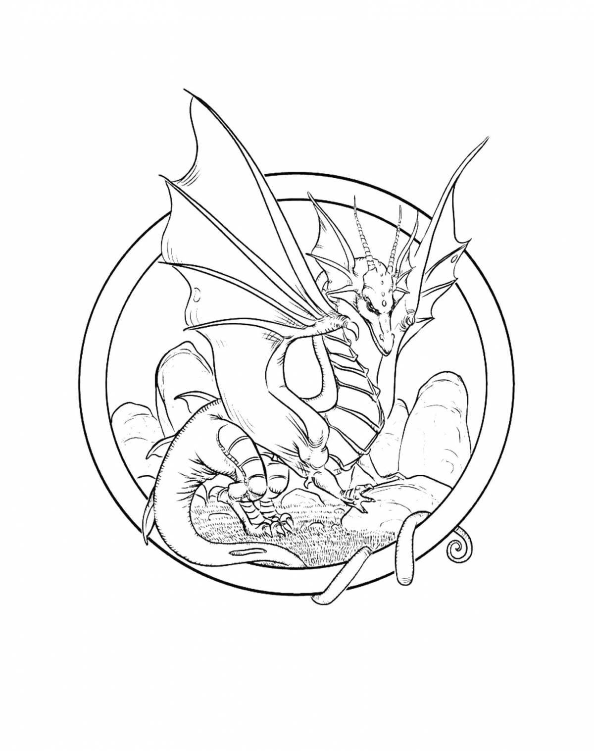 Difficult coloring dragons for boys