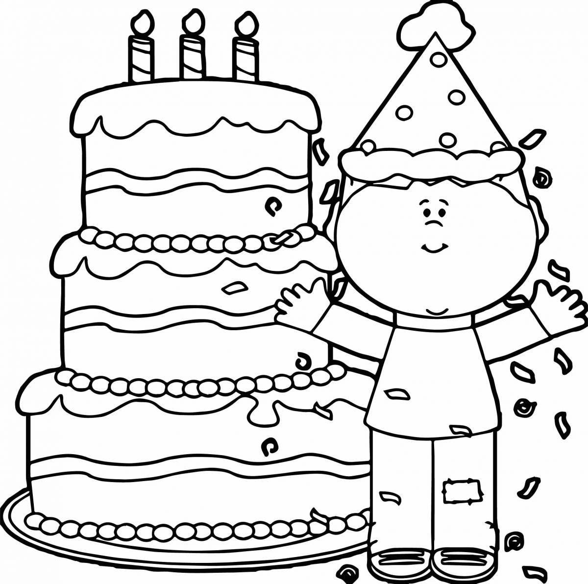 Fun coloring cake for girls