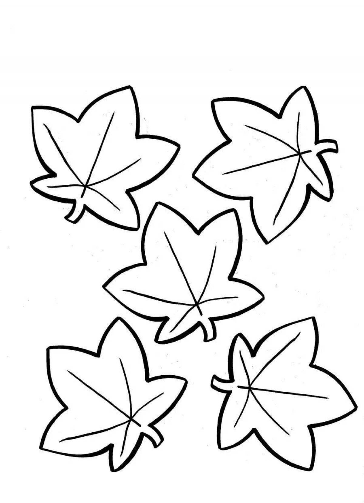 Glittering leaves coloring book for kids