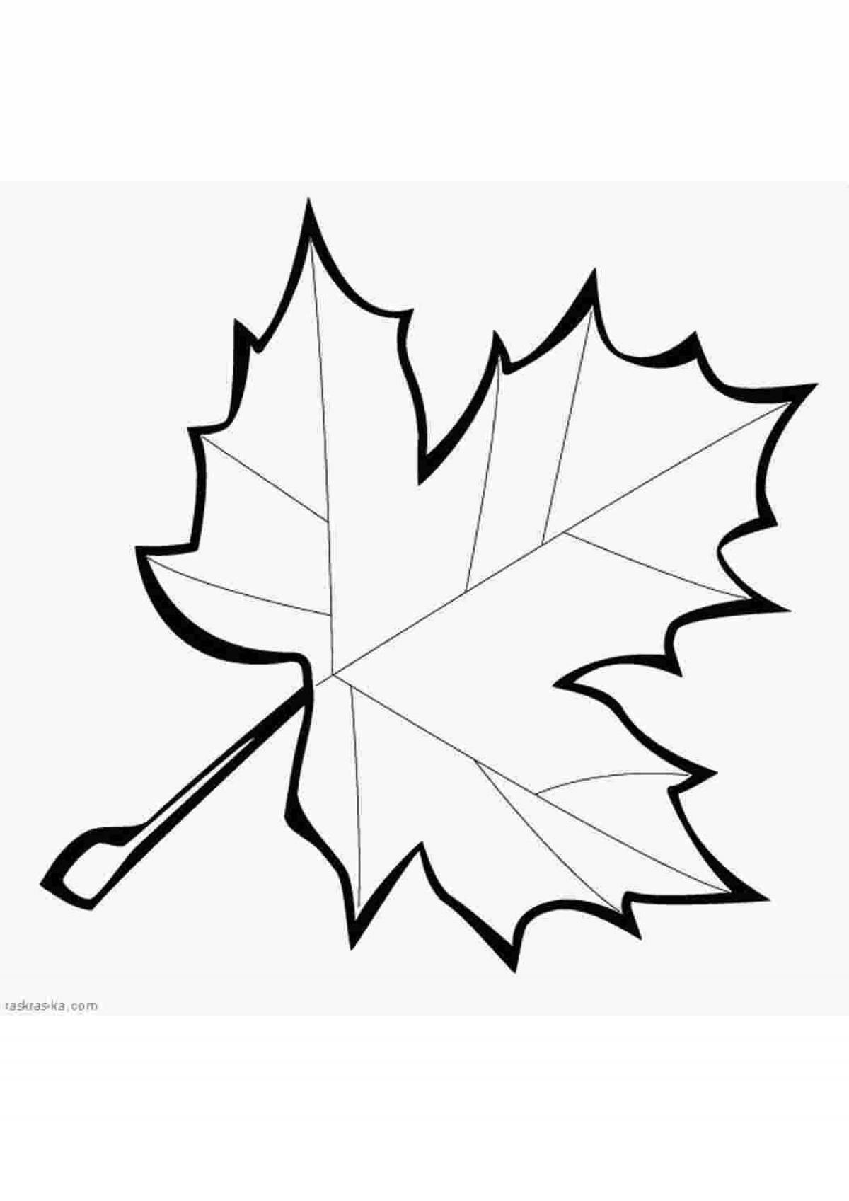 Драматические листья раскраски для детей