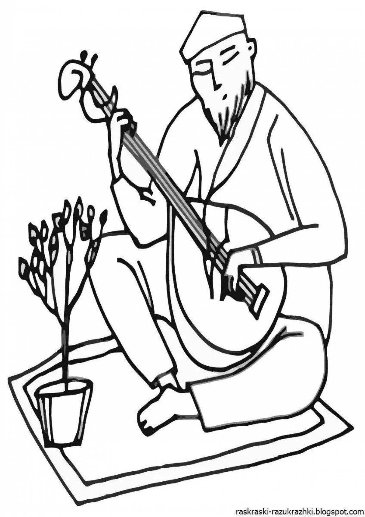 Funny coloring nauryz for babies