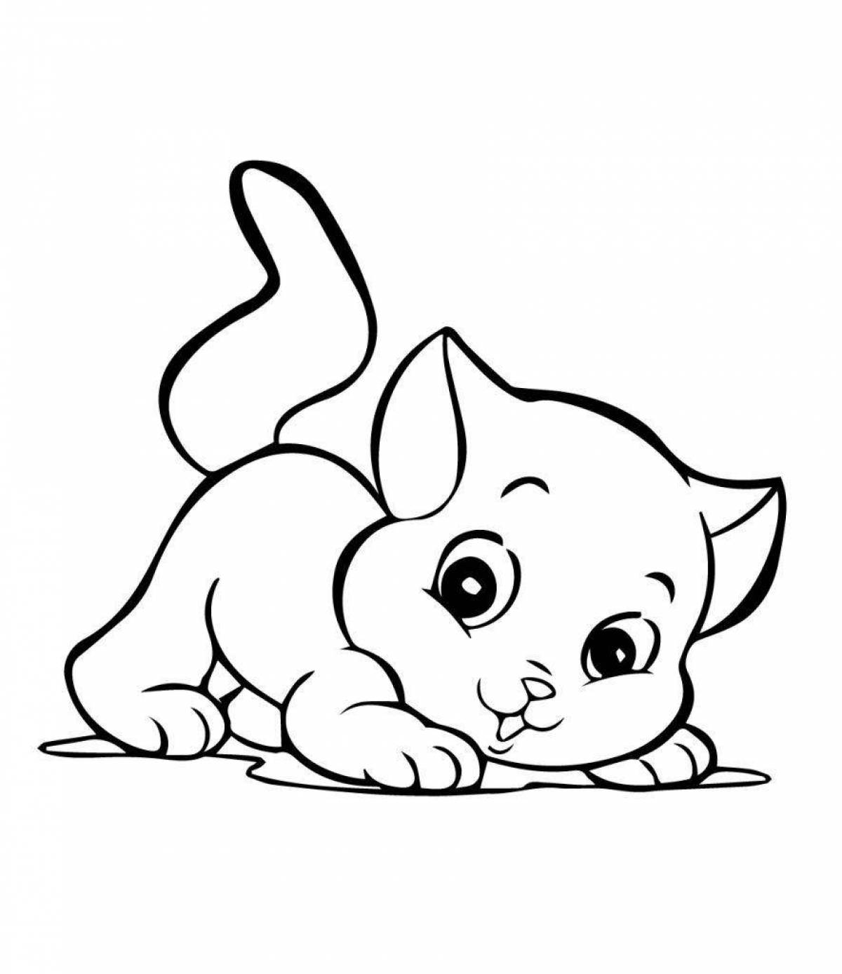 Naughty kitty coloring book for kids