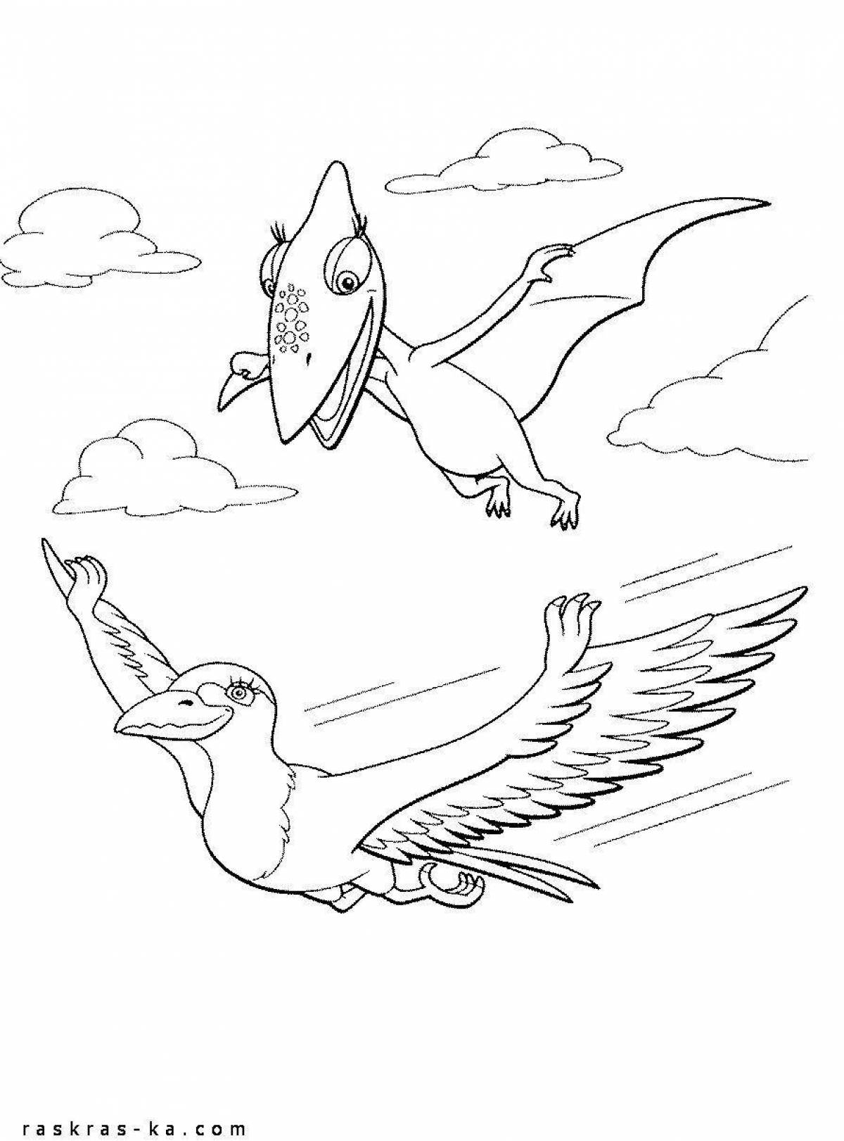 Creative pterodactyl coloring book for kids