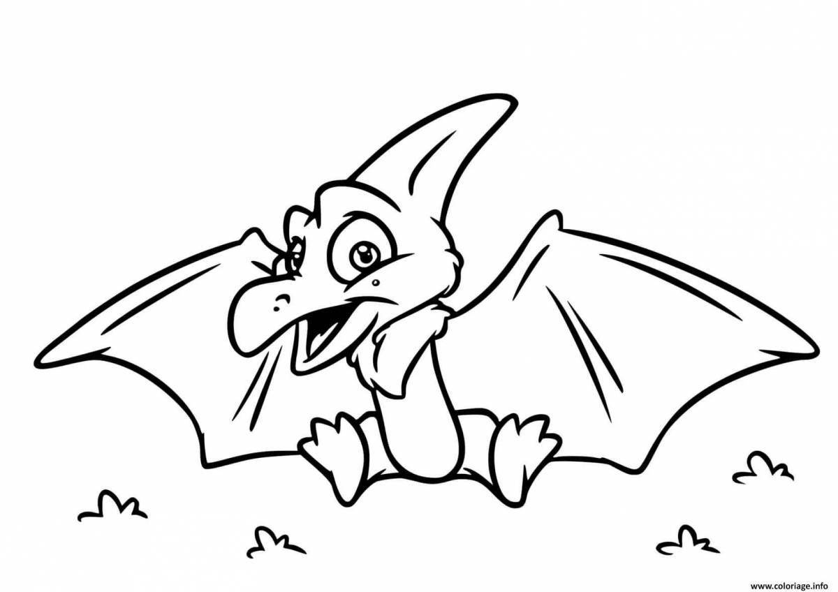 Cute pterodactyl coloring book for kids