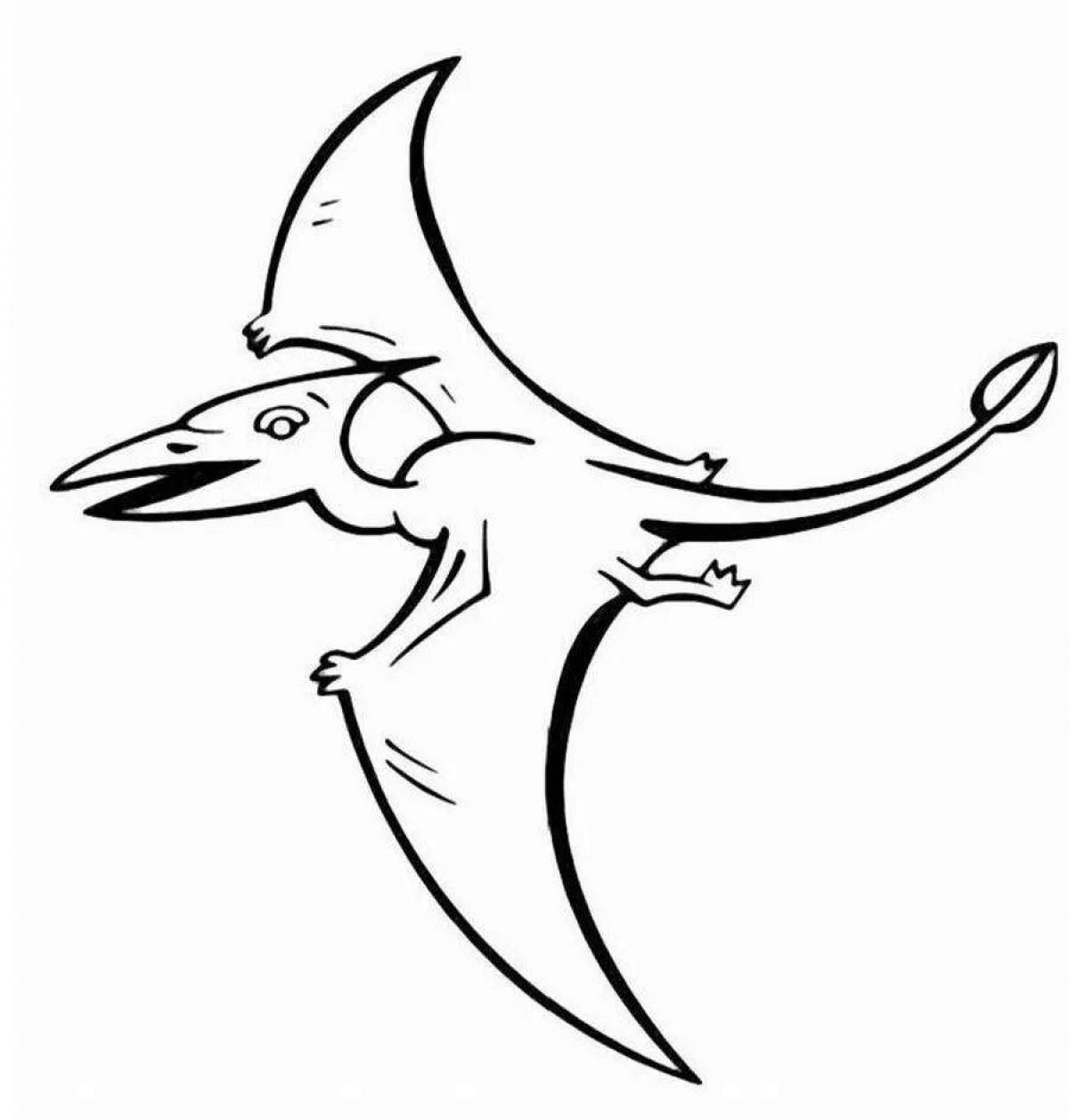 Colorful pterodactyl coloring book for kids