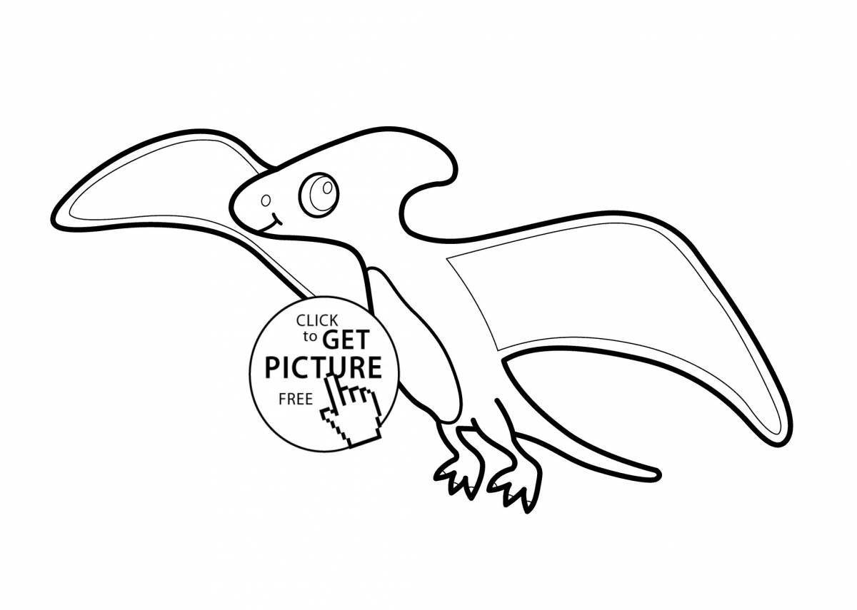 Colorful pterodactyl coloring pages for kids