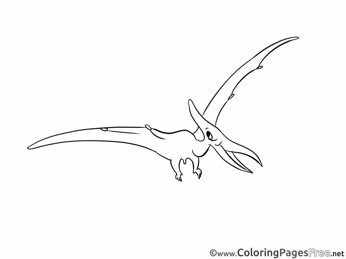 Colored glowing pterodactyl coloring book for kids