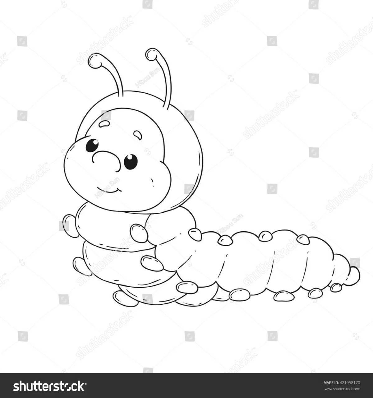 Colorful caterpillar coloring page for kids