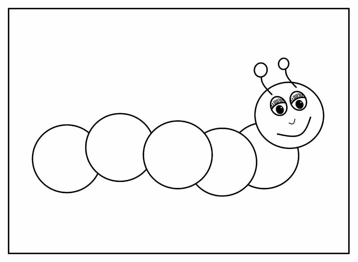 Playful caterpillar coloring page for babies