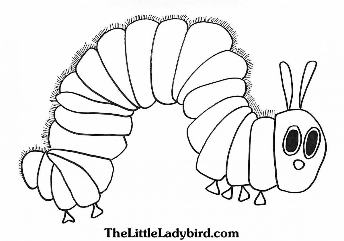 Perfect caterpillar coloring page for beginners