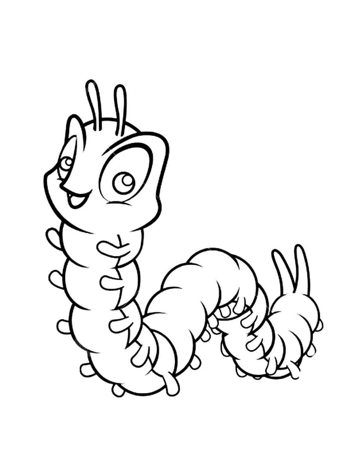 Photo Great caterpillar coloring book for kids