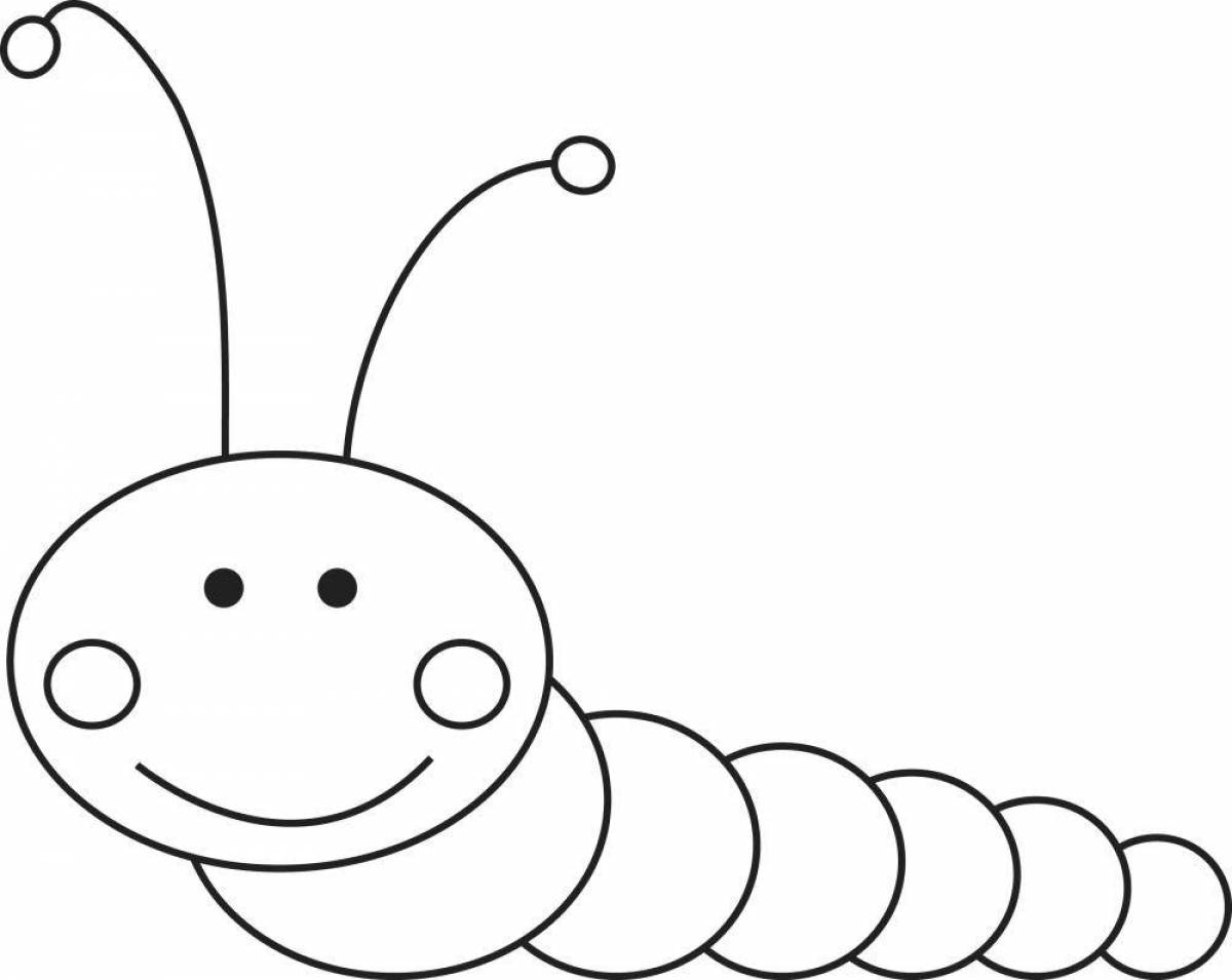 Уникальная страница раскраски гусеницы для младенцев