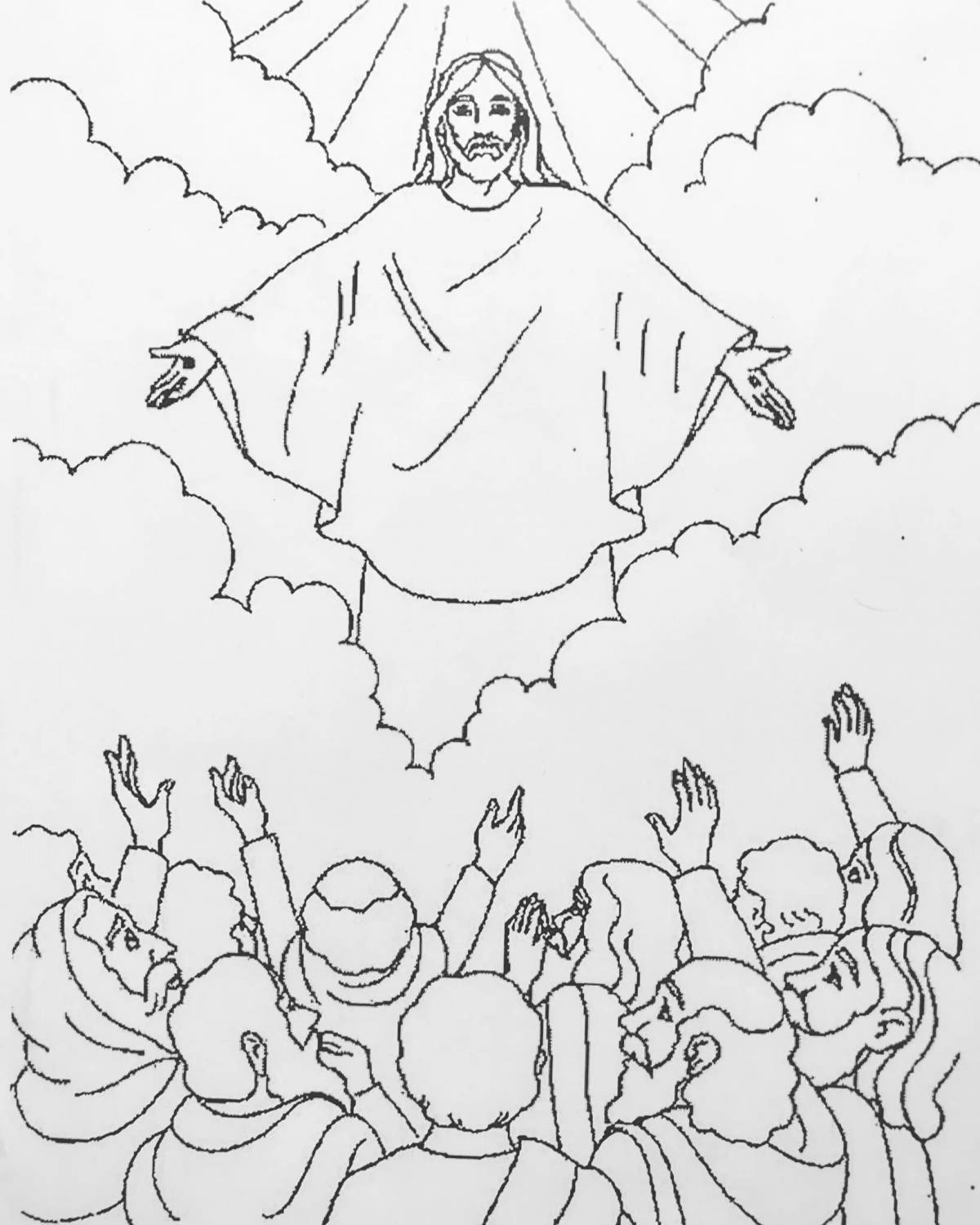 Jesus bright coloring for kids