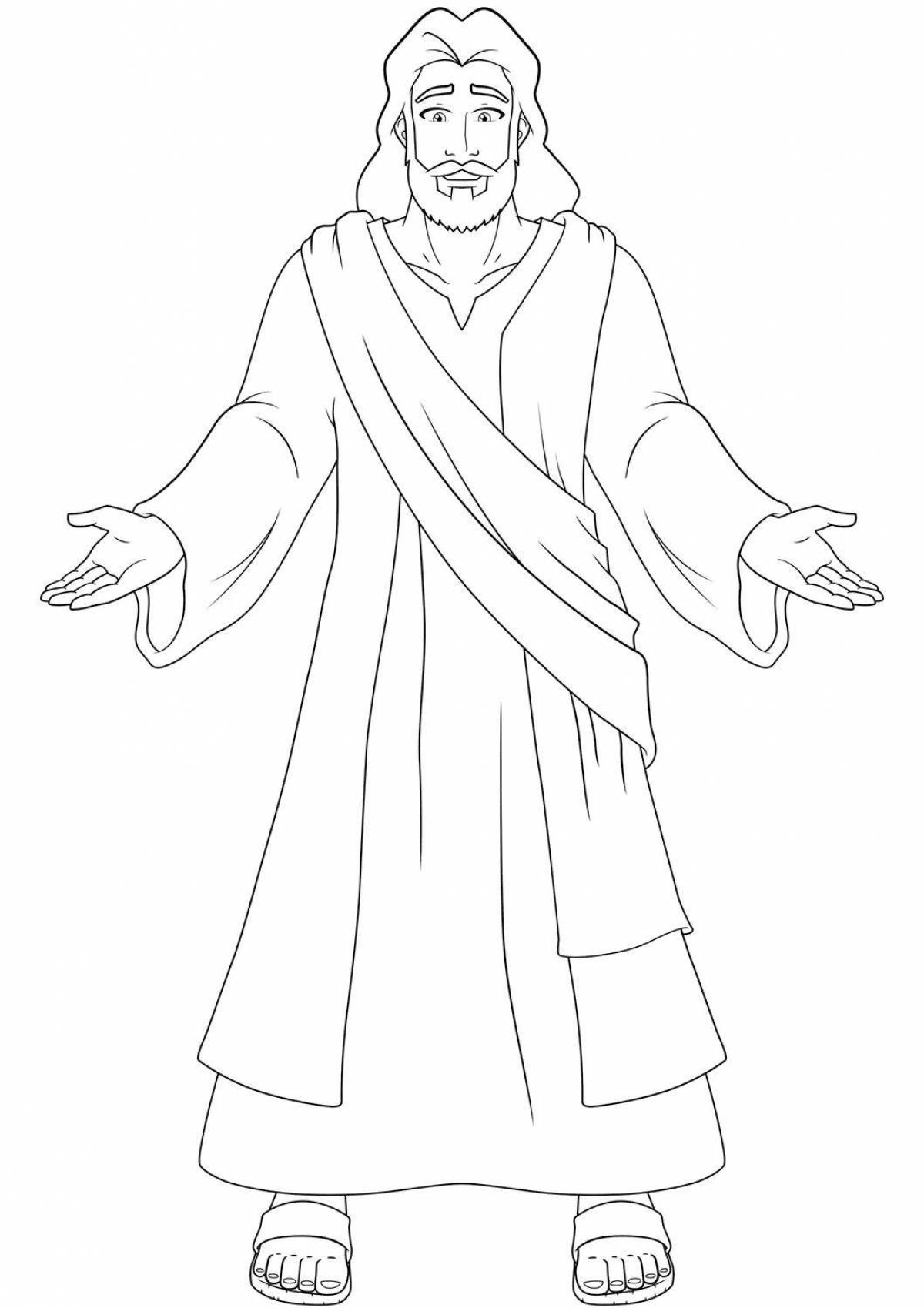 Playful jesus coloring page for kids