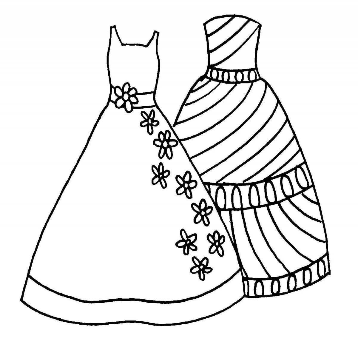 Adorable sundress coloring page for kids