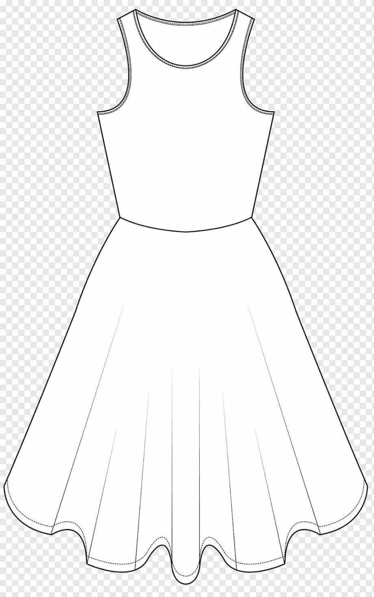 Coloring cute sundress for kids