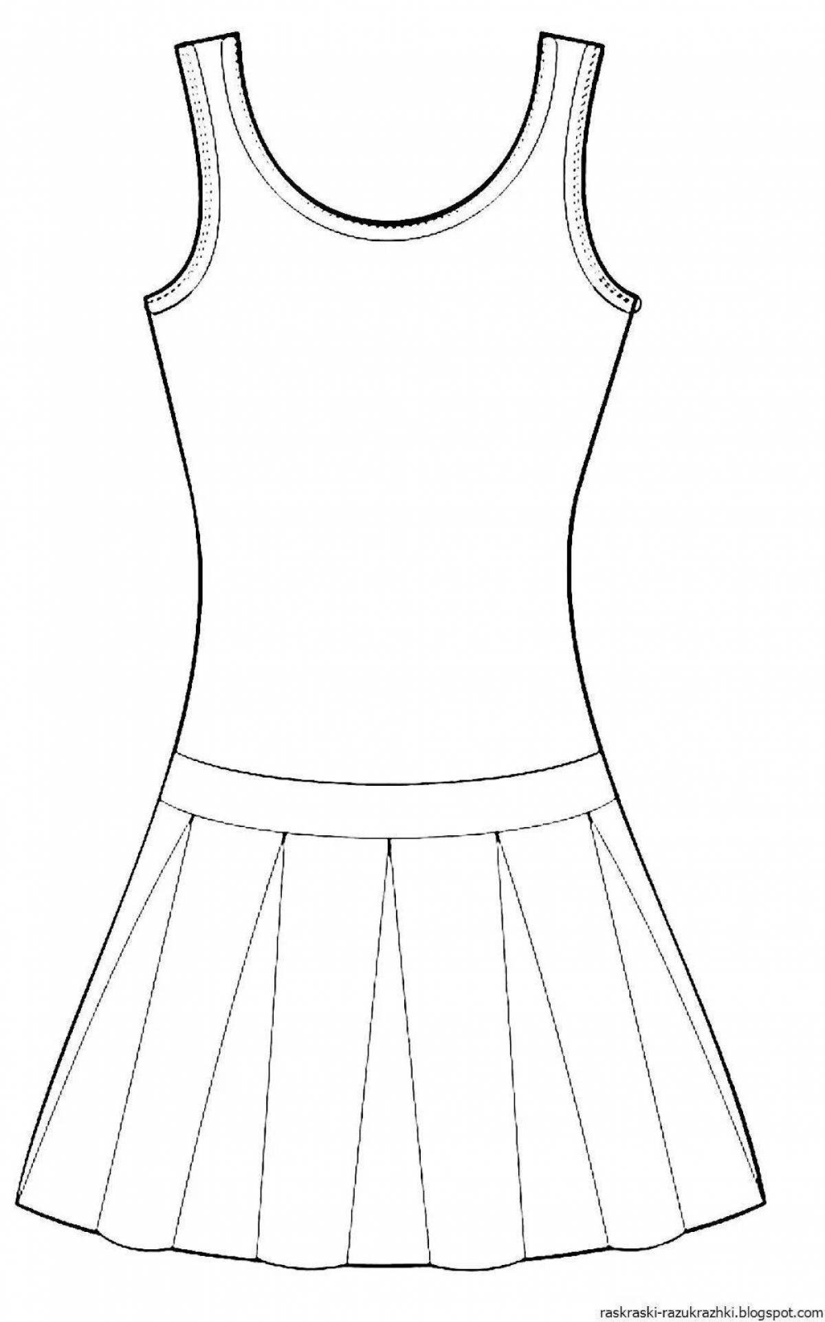 Adorable sundress pattern coloring book for kids