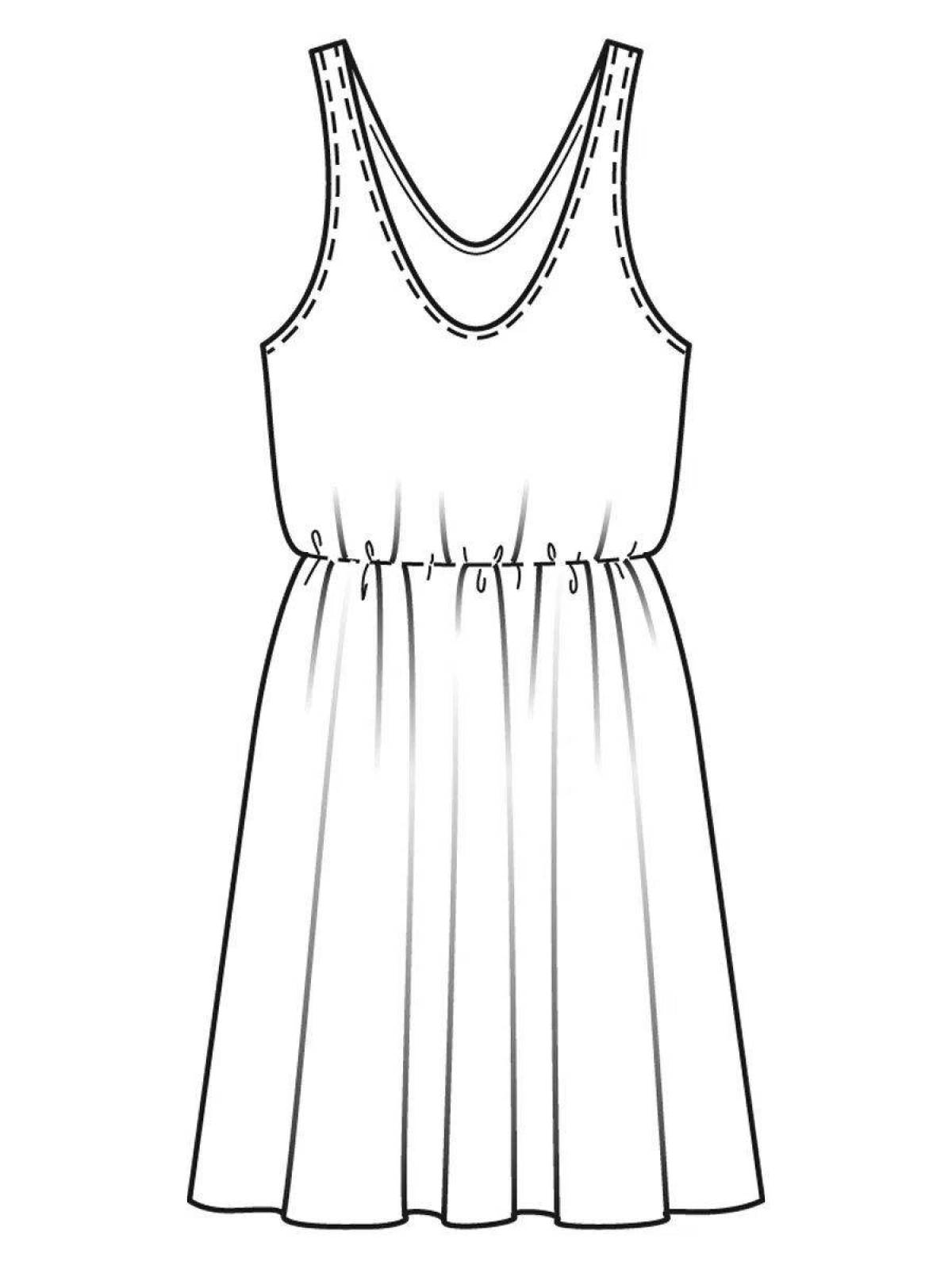 Coloring page cute sundresses for kids