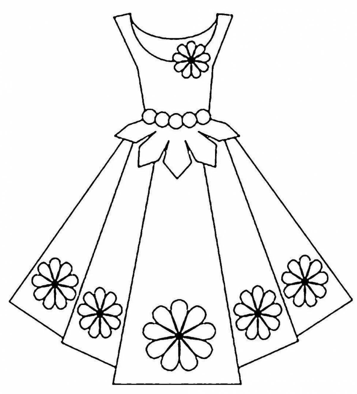 Creative sundress pattern coloring book for kids