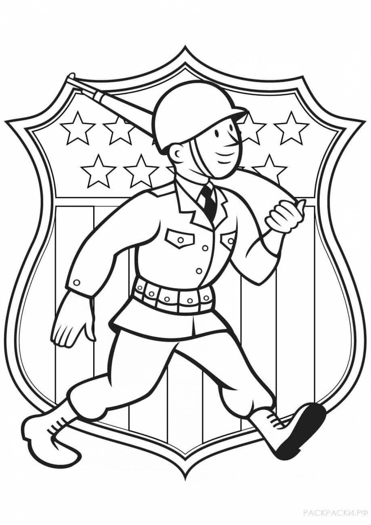 Bold military coloring pages for kids
