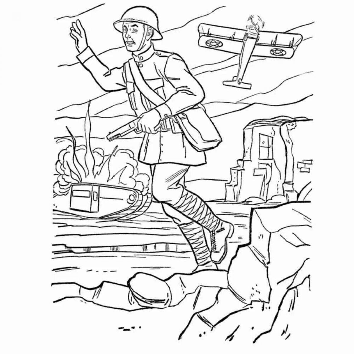 Impressive military coloring pages for kids