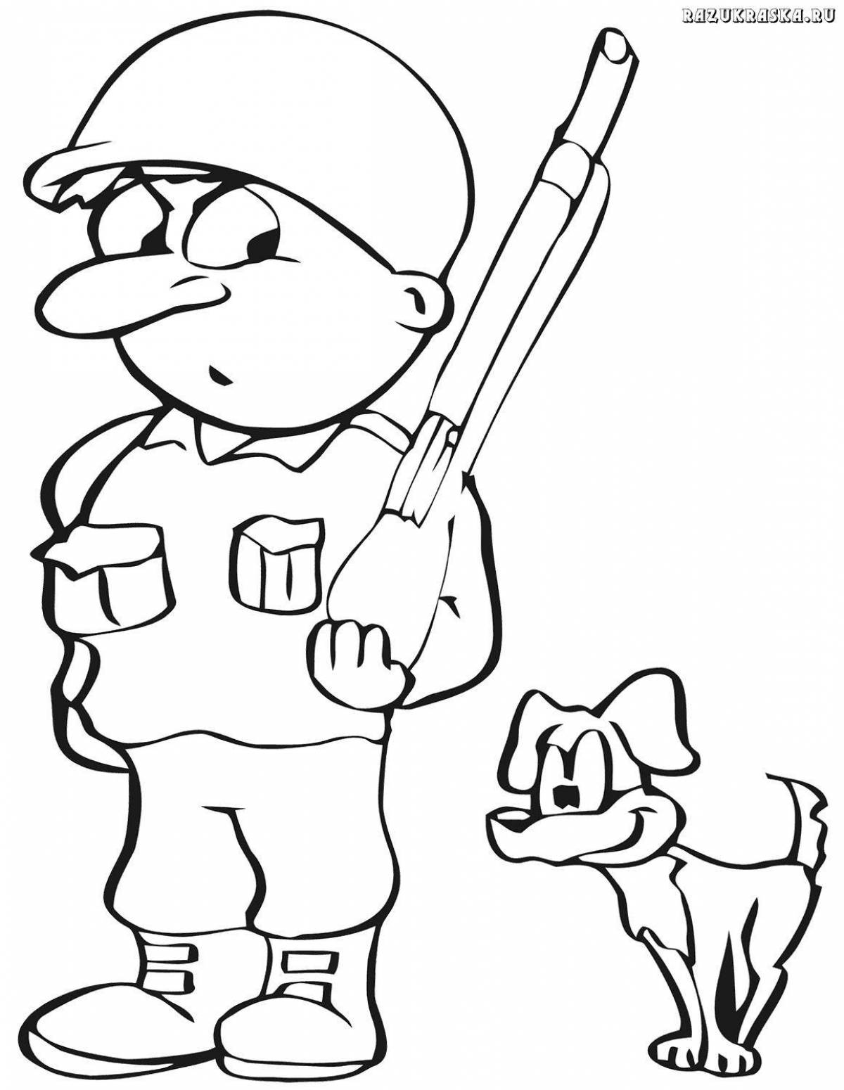 Shining military soldiers coloring pages for kids