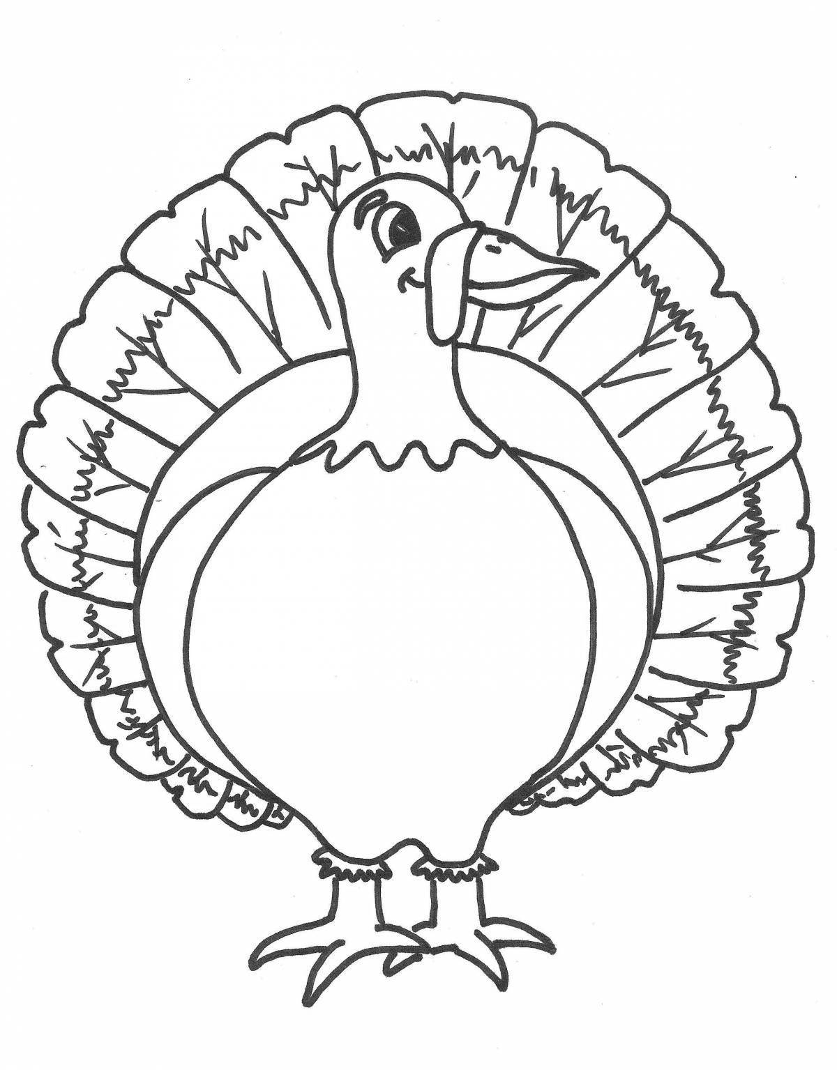 Coloring funny turkey