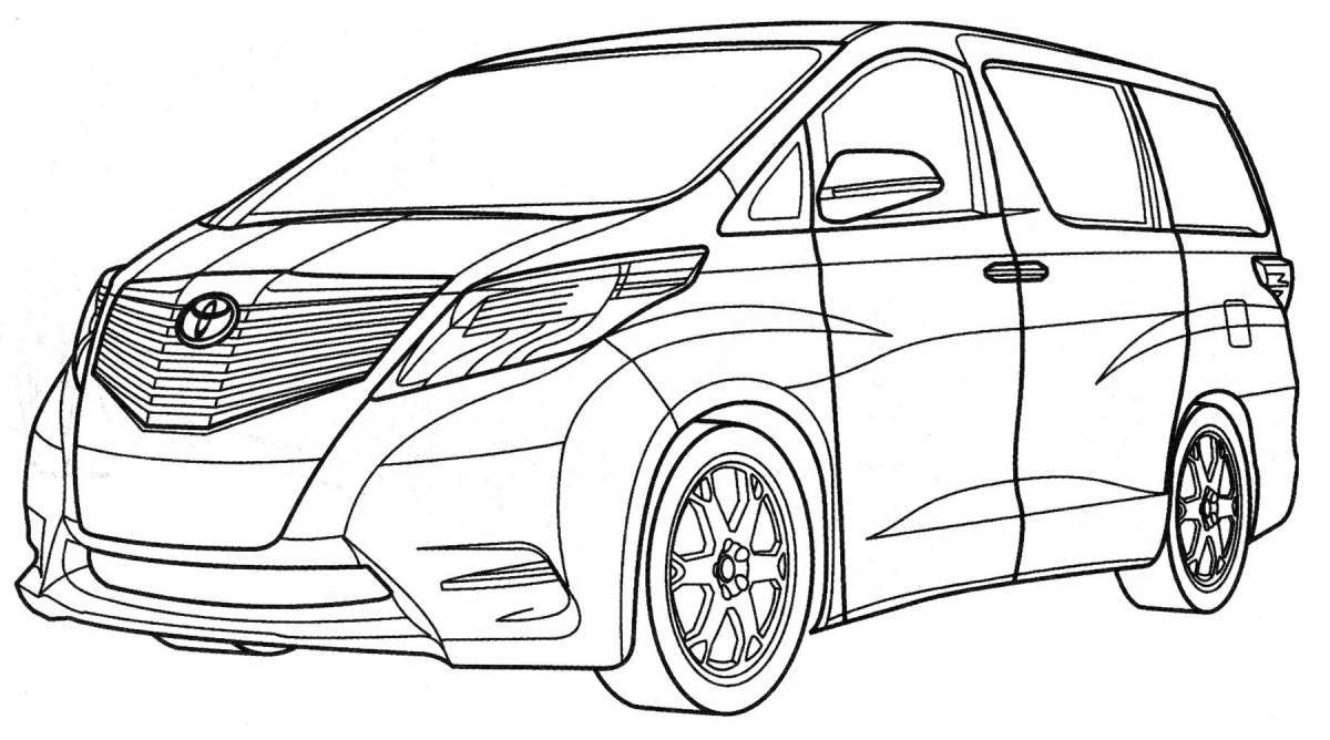 Colorful toyota cars coloring pages for boys