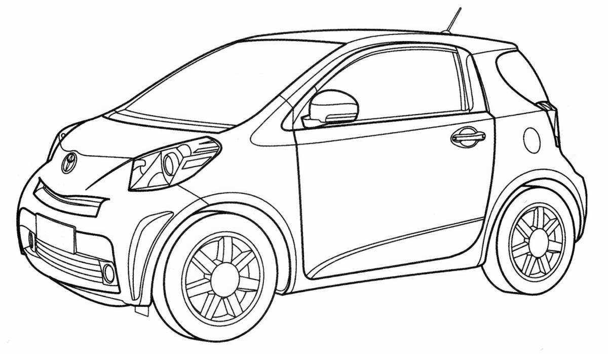 Bright toyota cars coloring page for boys