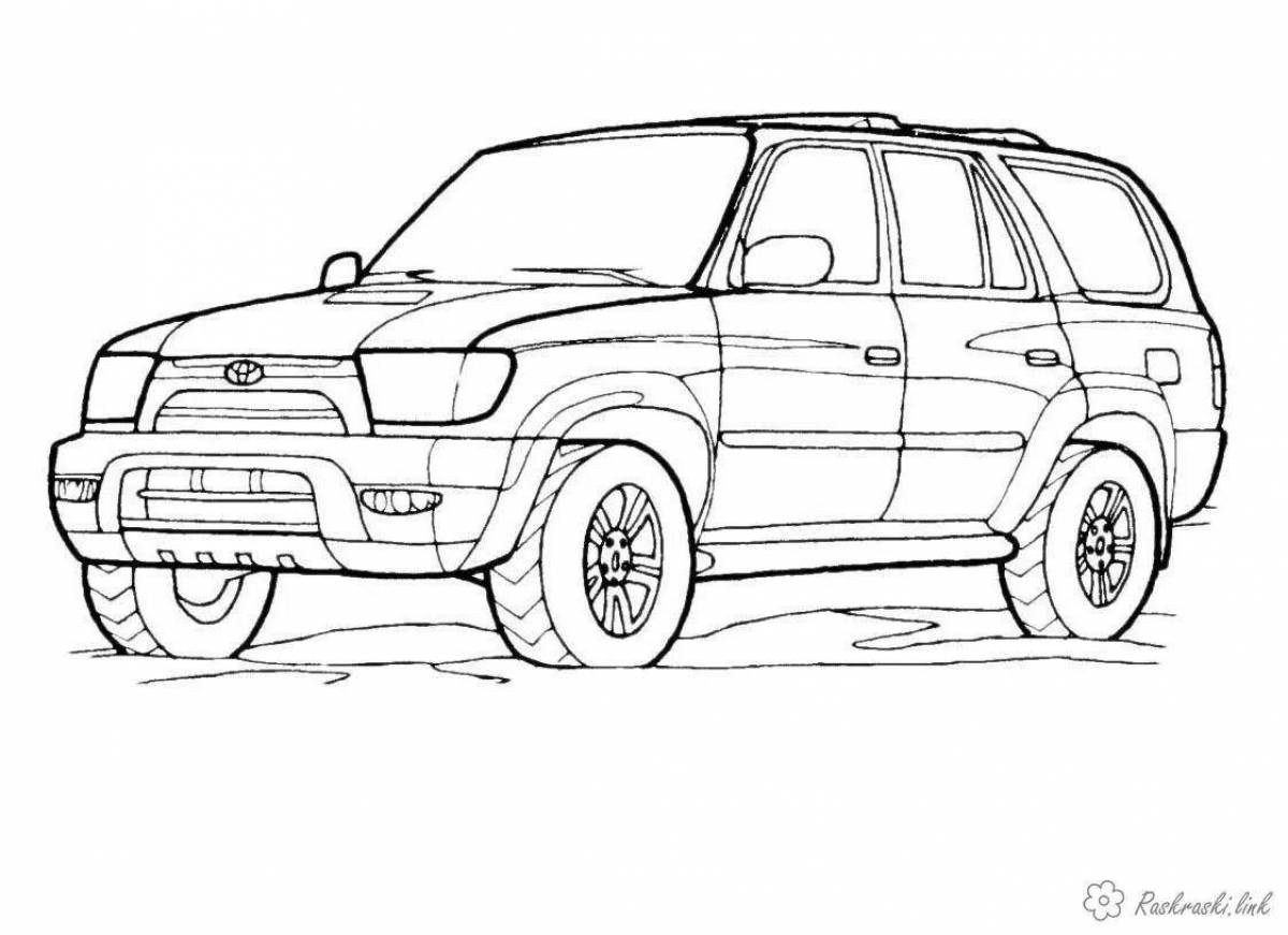 Impressive toyota cars coloring page for boys