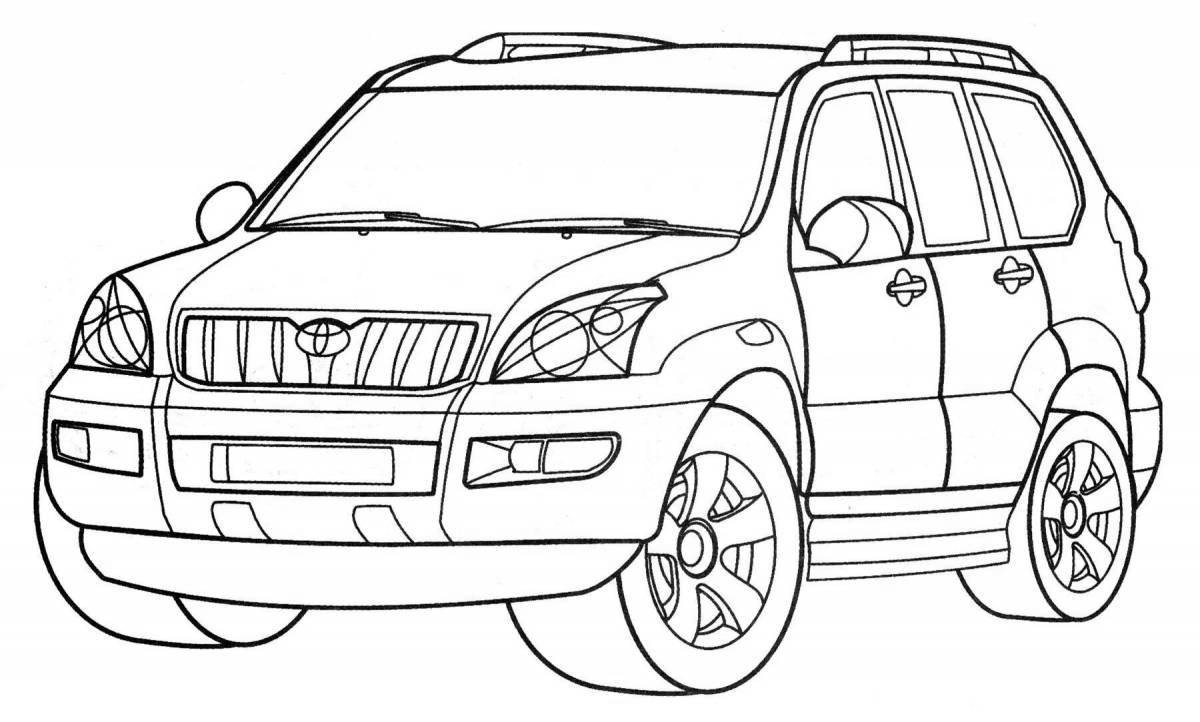 Attractive toyota cars coloring page for boys