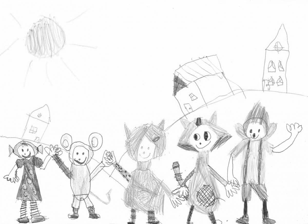 Раскраска Игривая раскраска кукутики для детей