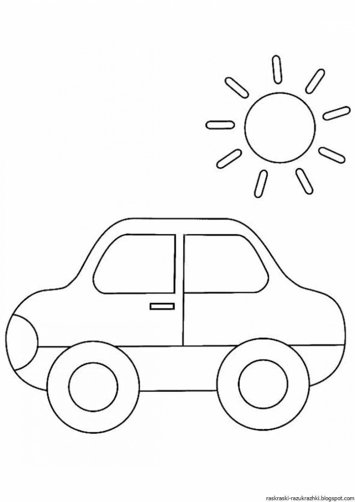 Cute simple toy car coloring book
