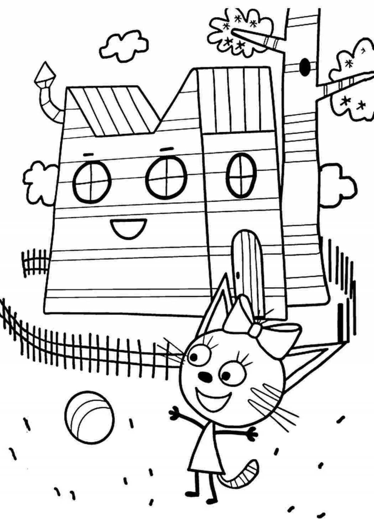 Sweet 3 cats coloring book for kids