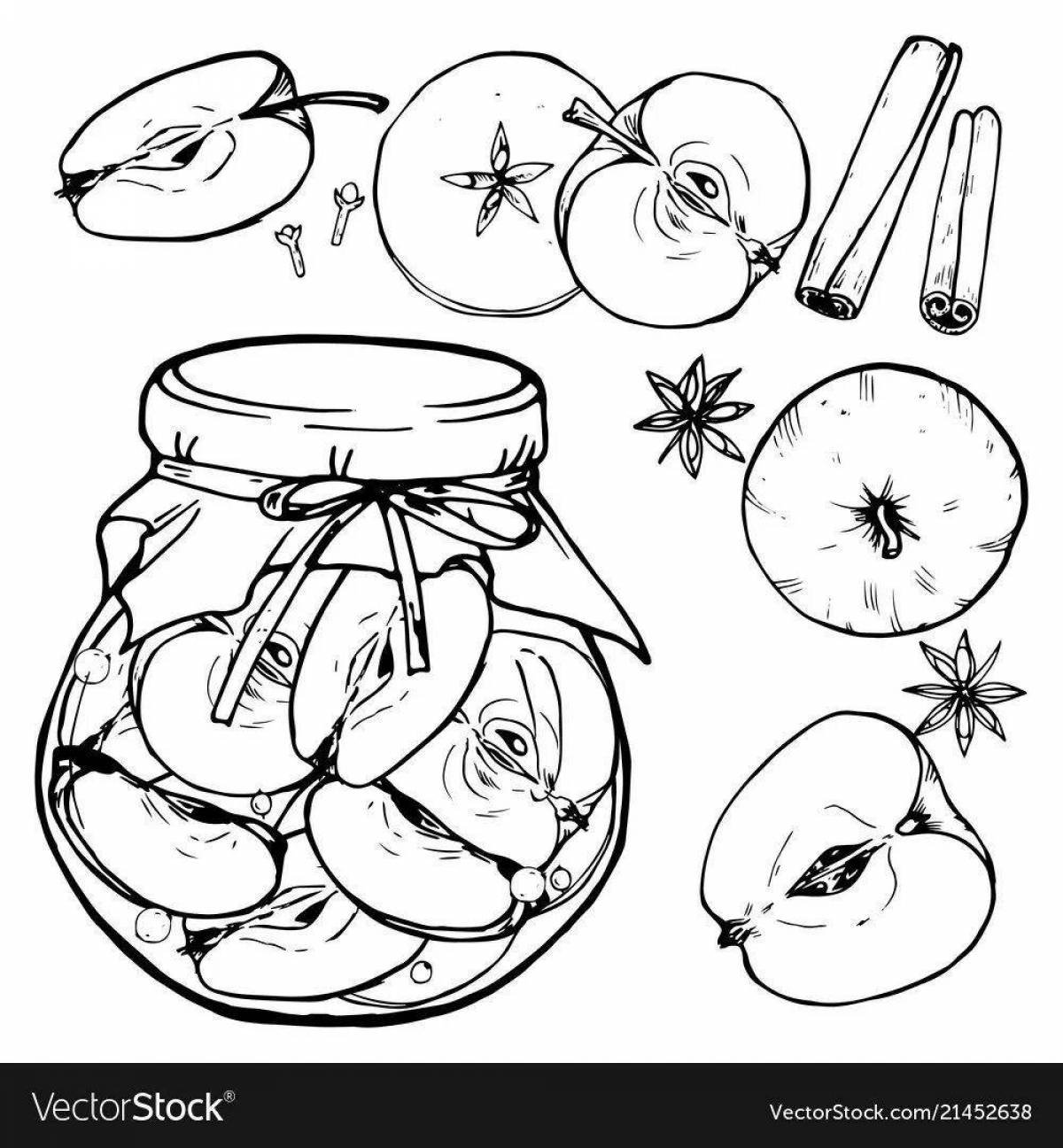 Sparkling compote coloring book for kids