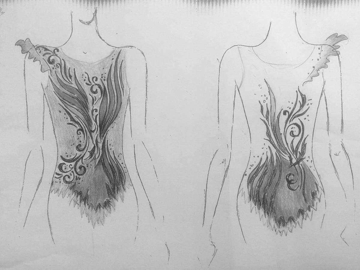 Shine leotard for rhythmic gymnastics