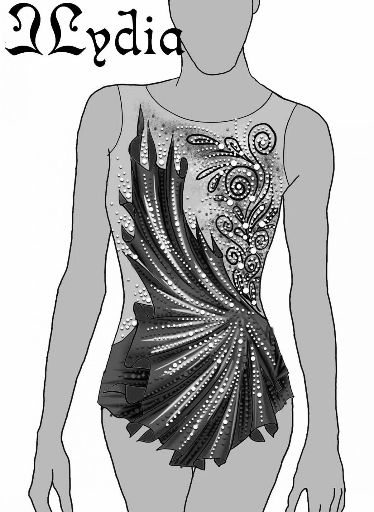 Awesome leotard for rhythmic gymnastics