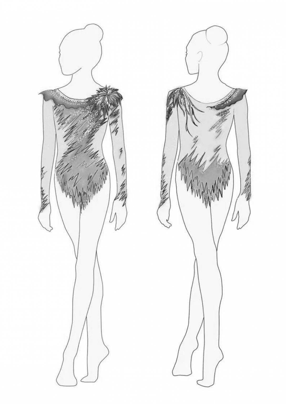 Elegant leotard for rhythmic gymnastics