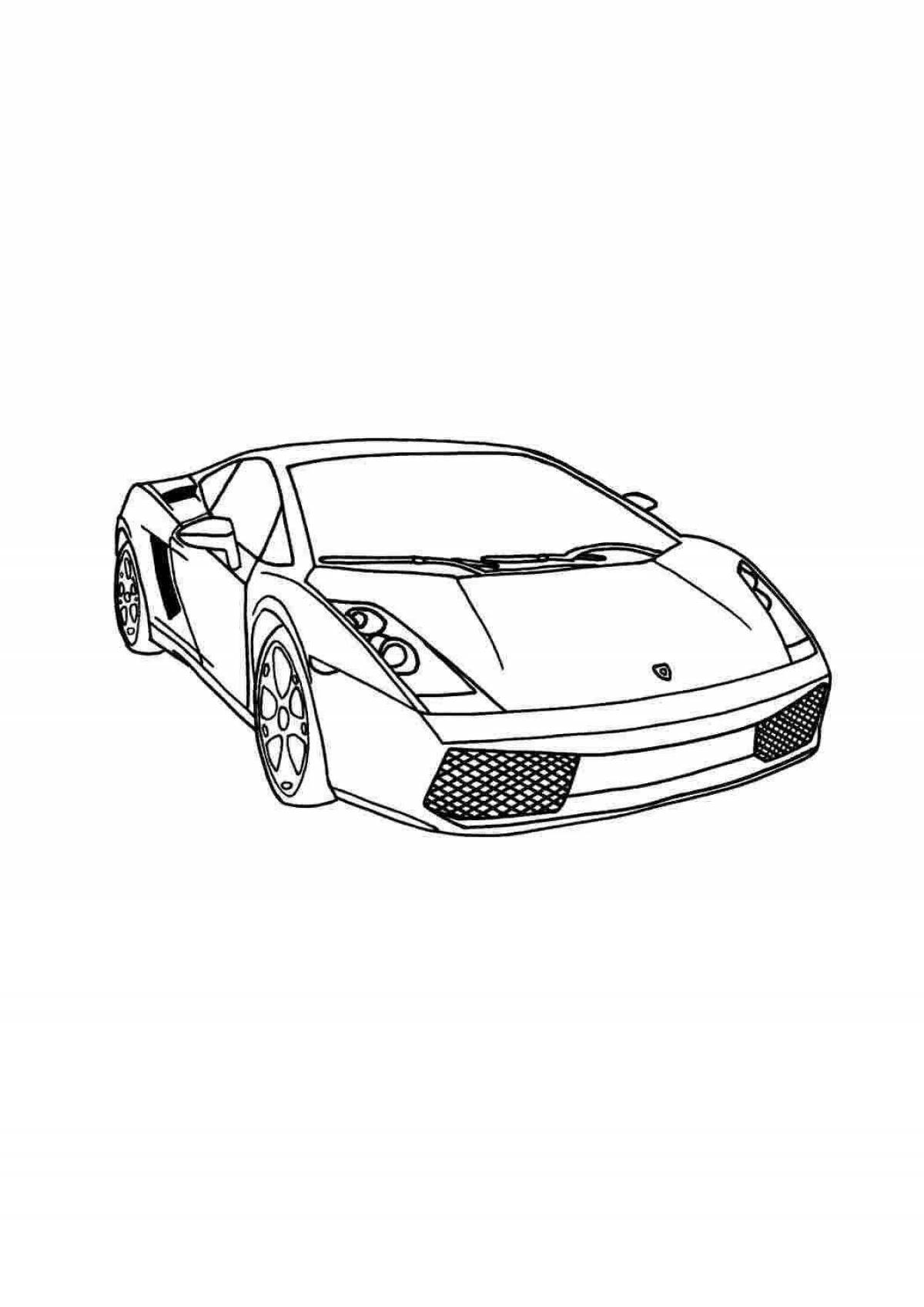 Coloring bright sports car for boys