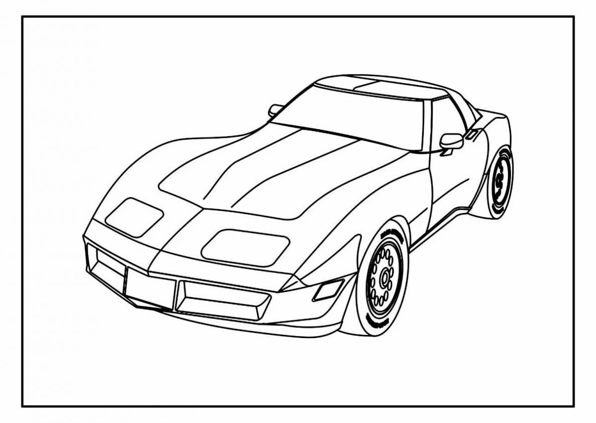 Amazing sports car coloring page for boys